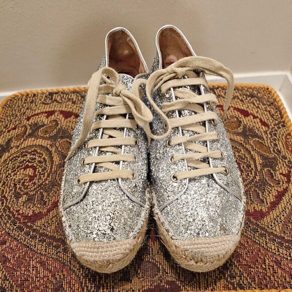 Paloma Barcelo Glitter Espadrilles Size 39 - Picture 1 of 9